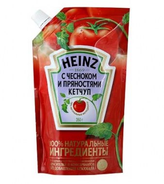 Кетчуп с чесноком и пряностями Heinz 350гр*16шт
